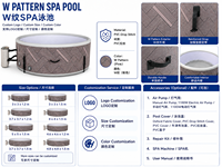 Piscine SPA gonflable en PVC à motif W, taille et couleur personnalisées, logo OEM ODM