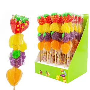 52g Candy Kabob Fruit Juice Gummy Candy Skewers Cartoon Fruit Lollipop Creative Shape gummies