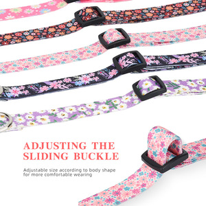 Großhandel Schnelle Lieferung Verstellbares Weiches Hundehalsband mit Blumendruck Pink Mehrfarbig Niedliche Muster für XS Klein Mittel Groß in 6 Farben - Product Image 2