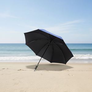 Parapluie de golf droit en polyester double couche, motif logo personnalisé, moderne et économique, avec poignée en métal, idéal pour les cadeaux d'affaires - Product Image 1