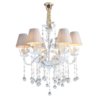 Décoration florale moderne en fer blanc pour salon chambre restaurant lustre en cristal de luxe simple
