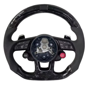 Volant en fibre de carbone haut de gamme avec LED et 2 boutons de sélection de mode de conduite pour <span class=keywords><strong>Audi</strong></span> A4 A5 A6 A7 A8 S8 Q5 Q7 S4 S5 S6 S7 <span class=keywords><strong>TT</strong></span> R8 RS3 RS4 - Product Image 1