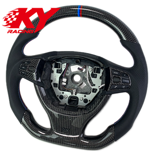 พวงมาลัยคาร์บอนไฟเบอร์สไตล์สปอร์ตแบบกำหนดเองสำหรับ BMW ซีรีส์ 5 7 รุ่น F10 F18 GT 525 530 F30 F20 E92 E60 X6 ซีรีส์ 3 X4 X3 M3 - Product Image 3