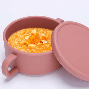 <b>Hot</b> Sale Eco Friendly Silicone Baby Feeding Snack <b>Container</b> Bowl <b>Food</b> Grade Silicone Baby Eating Bowl <b>Food</b> Feeding Bowl With Lid - Product Image 2
