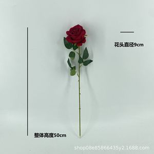 <b>Single</b> Stem Velvet Rose Artificial <b>Flower</b> High Simulation Valentine'S Day Decor HSK-08 - Product Image 4