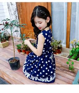 Vestidos de Niña al Estilo Coreano con Puntos Blancos, Vestido Largo de Princesa, Compras en Línea, Proveedor de China - Product Image 2