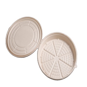 12 inch 100% Compostable Disposable Take Away Round Sugarcane Bagasse Pizza Box With Lid
