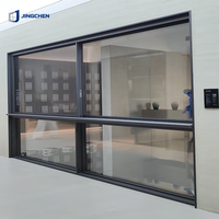 Ventana Corredera de Aluminio con Rotura de Puente Térmico JINGCHEN, Apertura Interior, Abatible y Giratoria, Doble Acristalamiento, OEM ODM, Exterior Moderno