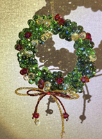 Guirlande de Noël Art Déco 2026 en verre perlé, attrape-soleil scintillant, ornement suspendu pour fenêtre, décoration de maison du Nouvel An, cadeau fait main pour fête