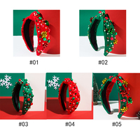 Nouveau serre-tête noué personnalisé avec accessoires flocon de neige vert, perles et diamants, simple et tendance pour Noël