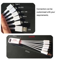 Gantungan Kunci Casan USB Logo Kustom, Kabel USB Banyak 5 In 1 untuk IOS, Micro-usb dan Ponsel Tipe C