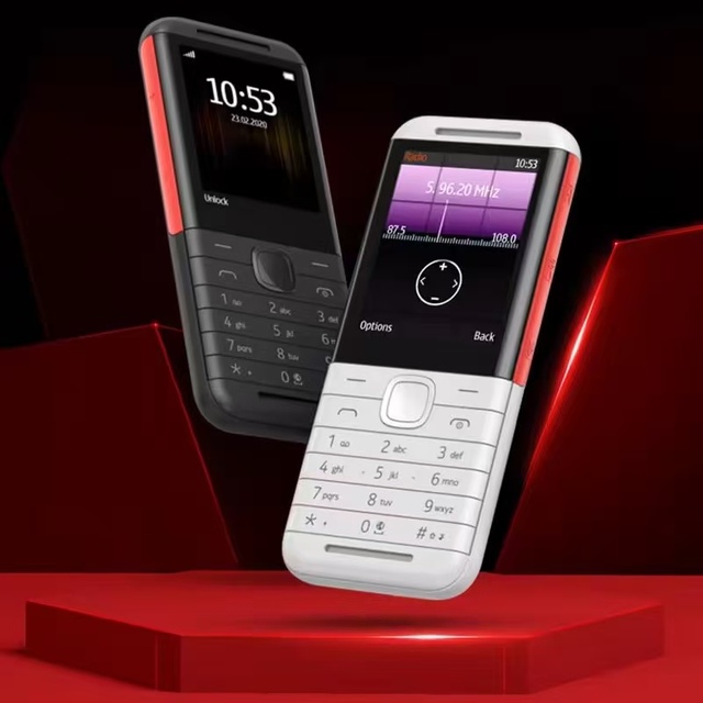5310 XpressMusic Unlocked GSM Bar Feature Phone with 2.4inch TFT Screen Dual SIM Card Supporting Spanish/German/French Languages