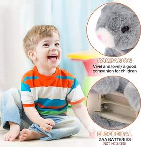 Jouet interactif électronique lapin pour enfants avec effets sonores - Peluche qui marche, aboie, fait bouger la queue et s'étire - Product Image 4