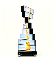 Écran publicitaire LED rotatif d'intérieur à haute luminosité 400-600cd, angle de vision 360°, contrôle intelligent par application et PC