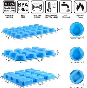 MUYULINS Factory 12/24 Cup LFGB Platinum Grade Non-Stick BPA-Free Standard Silicone Brownie Cupcake Pan Muffin <b>Tin</b> <b>Cake</b> Baking - Product Image 5