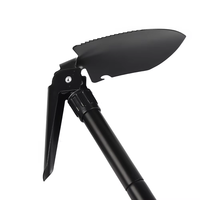 JAXY Pelle multifonction pliable quatre-en-un en acier à haute teneur en carbone pour le camping et la randonnée