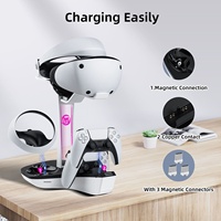 Support de charge multifonctionnel portable avec écran double, station d'accueil, lumière, chargeur, accessoires de jeu pour PS5 VR2/PS5/PS5 Elite Controller