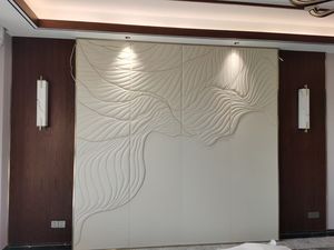 แผ่นพีวีซีตกแต่งผนังกันน้ำสไตล์คลาสสิก3D ทันสมัยแผงตกแต่ง WPC สำหรับอาคารวิลล่า - Product Image 2