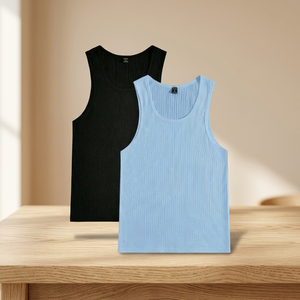 High Quality 240gsm Combed Cotton Knitted Breathable Eco-Friendly Sporty <b>Sleeveless</b> <b>T</b> <b>Shirt</b> <b>Men</b> Custom Brand Logo Heavyweight - Product Image 2