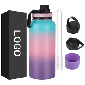 Leakproof Big Mouth Vacuum Flasks Thermoses Sports Insulated Double Wall Stainless Steel Water Bottles with Custom Logo