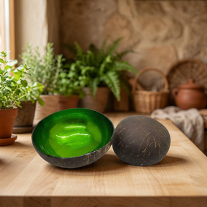 ÉXITO DE VENTAS Nuevo Diseño Hecho a Mano con Flores Pintadas a Mano, Tazón de Madera de Coco Natural con Laca, Tazón Vietnamita para Ensaladas y Dulces - Product Image 1