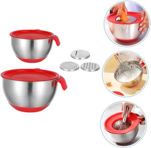 Lot de bols mélangeurs en silicone et acier inoxydable pour salade de fruits, avec couvercles – Le plus populaire pour la cuisine (vente en gros) - Product Image 3