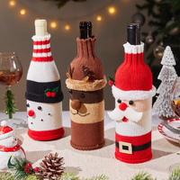 Bouteille de vin de noël décoration tricotée père noël renne Champagne Protection anti-poussière cadeau de noël accessoire de fête