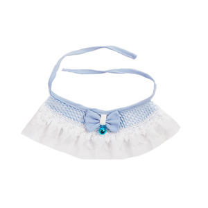 Lindo <span class=keywords><strong>collar</strong></span> decorativo de poliéster para gatos y perros con encaje de princesa azul y toalla de baba de campana con lazo - Product Image 1