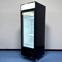 Réfrigérateur vertical commercial à porte vitrée pour boissons, refroidissement direct, température mécanique, pour supermarché et présentation de boissons