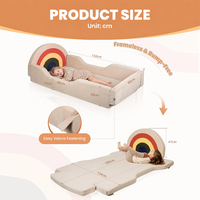 Montessori Gebogenes Kopfteil Kleinkind-Bodenbett 2-in-1 Umwandelbares Cord-Schaumstoff-Spielsofa Anpassbar