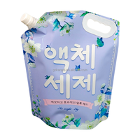 500ml 1L 3L Sac d'emballage avec poignée Recharge biodégradable Stand up Spout Pouch pour lave-vaisselle Liquide Poche Détergent à lessive
