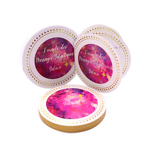 Cartes d'affirmation spirituelle de santé mentale imprimées personnalisées, cartes de Tarot rondes de déesse <span class=keywords><strong>Oracle</strong></span> Deck avec sens sur la carte - Product Image 4