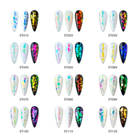 Pigment en flocons d'opale irréguliers – Flocons iridescents, caméléon et « Aurora » pour manucure à la poudre (dip powder)