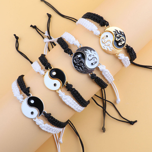 Braccialetto dell'Amicizia <span class=keywords><strong>Ying</strong></span> <span class=keywords><strong>Yang</strong></span> per Migliori Amici, Coppia, Regolabile, Intrecciato, Lungo, per Donne - Product Image 5