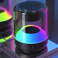 뜨거운 판매 크리스탈 유리 다채로운 사운드 5.0 RGB 빛 홈 야외 무선 BT 지원 시리즈 스피커