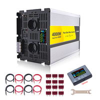 Convertisseur solaire hors réseau à onde sinusoïdale pure 4000W avec écran LCD pour utilisation automobile 12V-48V-110V-230V certifié CE, efficacité de 91%