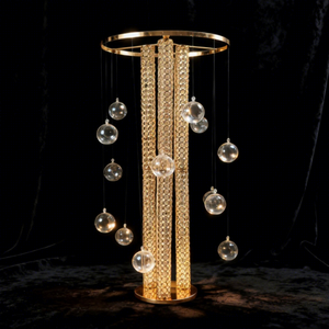 Adornos Florales <span class=keywords><strong>para</strong></span> <span class=keywords><strong>Mesa</strong></span> Principal de Boda Estilo Europeo, Decoración Romántica, Soporte de Flores Metálico <span class=keywords><strong>Dorado</strong></span> Electrochapado - Product Image 5