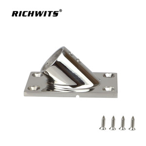RICHWITS Stainless Steel 45 Degree Square Tube Base Pipe Base For Marine <b>Yacht</b> Railing Hardware - Product Image 3