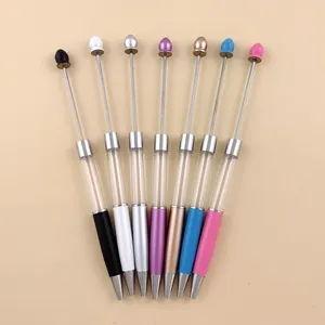 new design beadable items kids girls handcraft gifts fluid floating empty tube metal beadable pens for diy