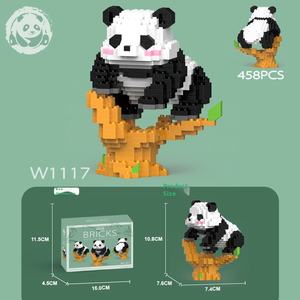 Wholesale Plastic Puzzle Assembly Toys Tiny Particle Gifts China Panda Flower Building <strong>Blocks</strong> 1:8 Scale Model Toy - Product Image 6