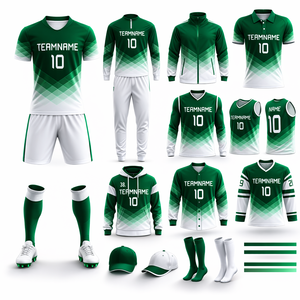 Vente en gros de kits d'uniformes de football personnalisés, maillots d'équipe, pantalons, vêtements de sport en polyester, impression de logo personnalisée, sublimation, légers - Product Image 1