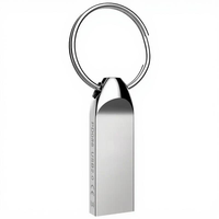 Nouvelle clé USB en métal, porte-clés USB 2.0 32 Go, étanche, antichoc, nickel perlé argenté, garantie de 2 ans, 120x100x14 mm