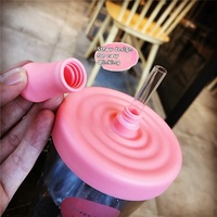 Gobelet à paille double couche en plastique écologique, sûr pour les étudiants, grande capacité, pour boire directement le thé au lait, idéal pour la rentrée scolaire