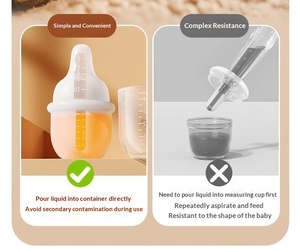 Produits pour bébés écologiques, ensemble de sucettes en silicone avec logo personnalisé, anti-étouffement, sans BPA, tétine pour administrer des médicaments, <span class=keywords><strong>biberon</strong></span> - Product Image 4