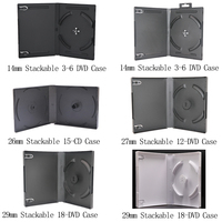 Kotak DVD SUNSHING yang Dapat Ditumpuk, Penyusun Multi-Disc, Hub Pengemas CD Bluray 14mm 27mm, Kotak DVD Hitam dengan Hub M-Lock