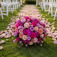 Boule de fleurs artisanales violet foncé pour centre de table de mariage, décoration d'allée pour la Saint-Valentin, la remise des diplômes, le Nouvel An chinois et le Nouvel An