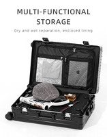 Valise en aluminium de la série originale 20/24/26/29 pouces avec poignée à ressort, valise à roulettes à roulettes pivotantes pour bagages à main