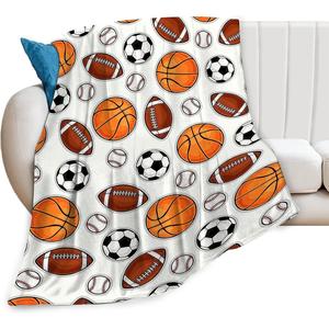 Manta de Franela con Motivos Deportivos, Manta para Siesta, Lavable a Máquina, Resistente a la Decoloración, para Dormitorio, Sala de Estar, Impresión Personalizada YH- - Product Image 3