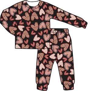 Conjunto de Pijamas para el Día de San Valentín al por Mayor, Sublimación con Estampado de Besos, Conjunto Familiar de Mamá e Hija, Ropa para Niños y Bebés - Product Image 3