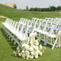 Chaises pliantes pour cérémonie de mariage, en résine blanche rembourrée, chaises pliantes Wimbledon